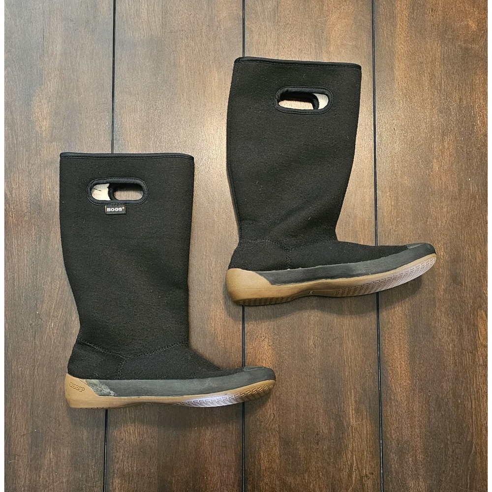 BOGS‎ Women's Summit Black Insulated Boots size 8 Faux Fur Lined Snow Waterproof